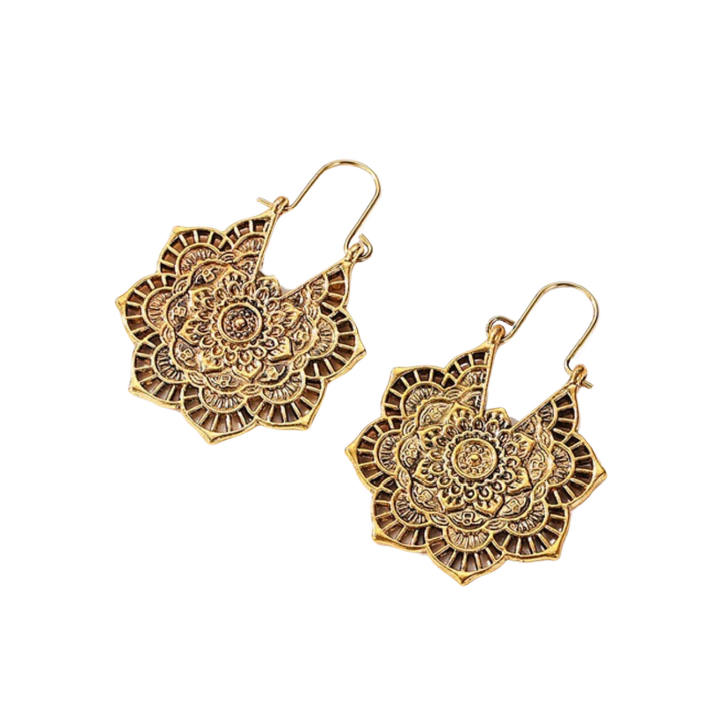 Goldtone Mandala Earrings