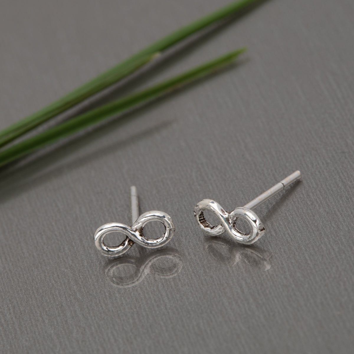 Sterling Silver Infinity Stud Earrings
