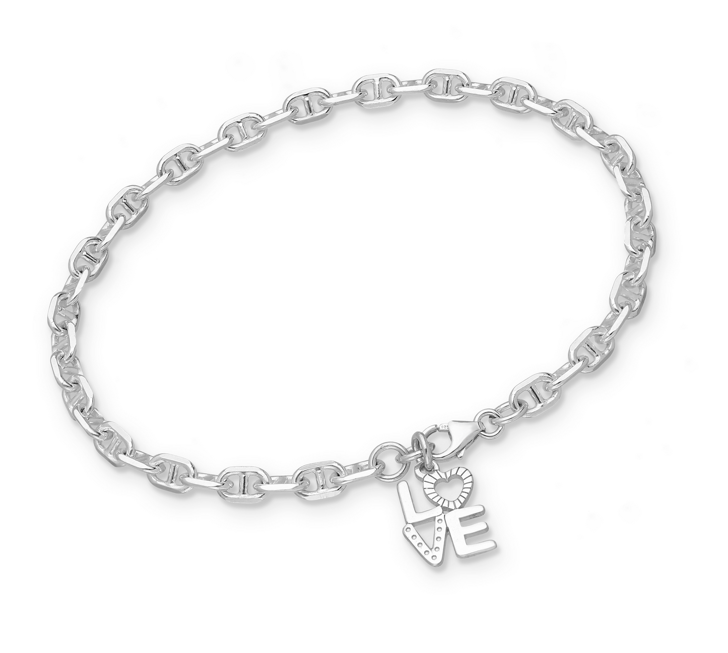 Sterling Silver LOVE Link Statement Bracelet