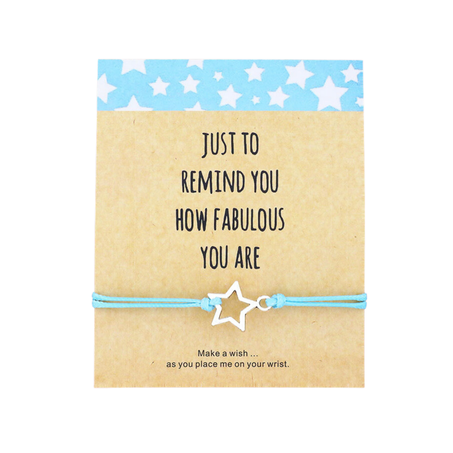 Blue Silvertone Star You Are Fabulous Bracelet