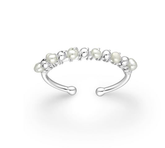 Sterling Silver Freshwater Pearl Adjustable Ring