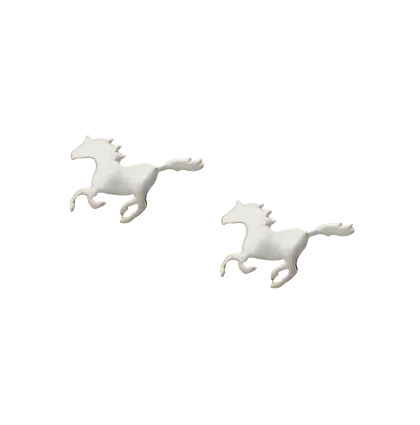 Sterling Silver Running Horse Stud Earrings