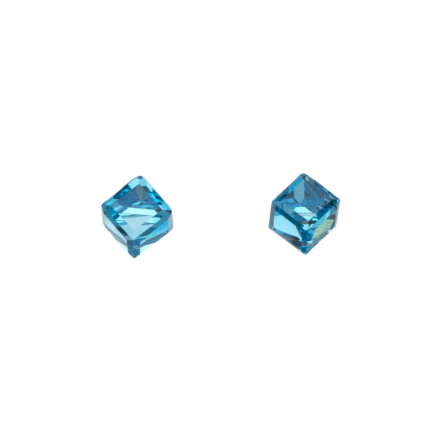 Sterling Silver & Swarovski Crystal Cube Stud Earrings