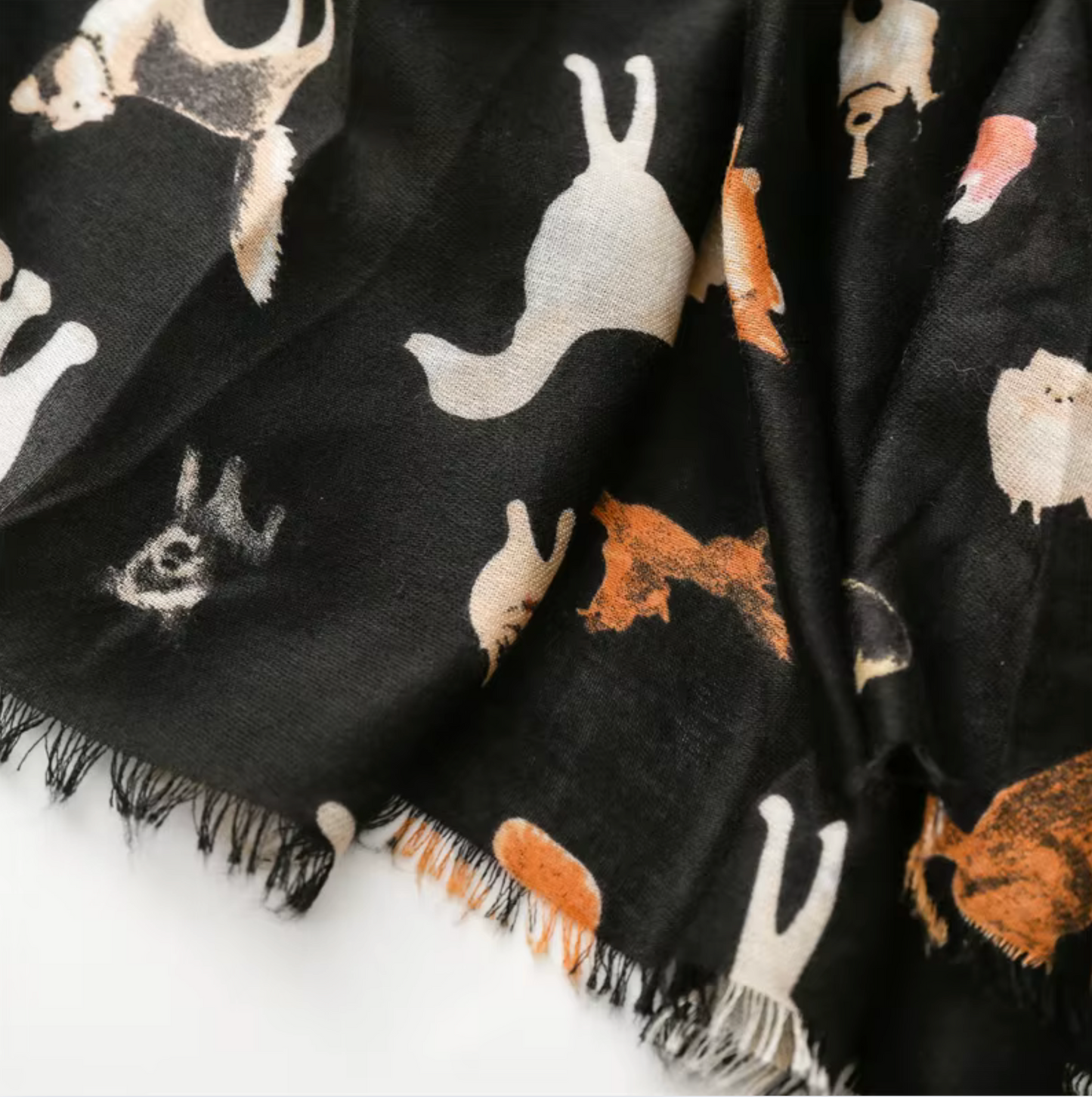 Adorable Dog Scarf in Warm Tan, Black and Brown