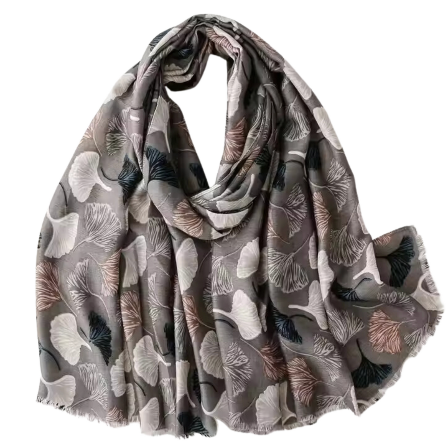 Elegant Ginkgo Leaf Print Scarf