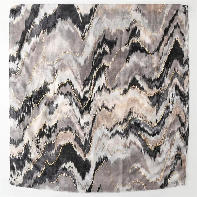 Abstract and Subtle Gold Lightweight Scarf