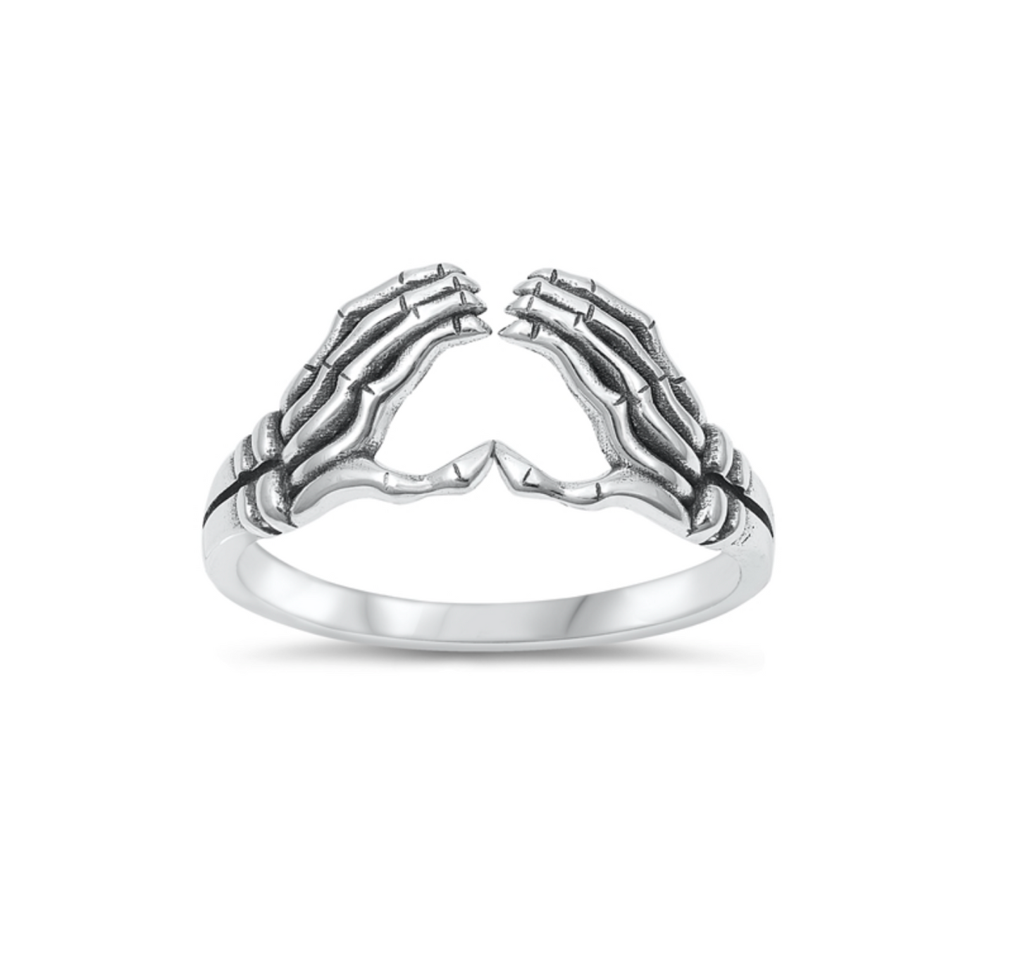 Sterling Silver Skeleton Heart Ring