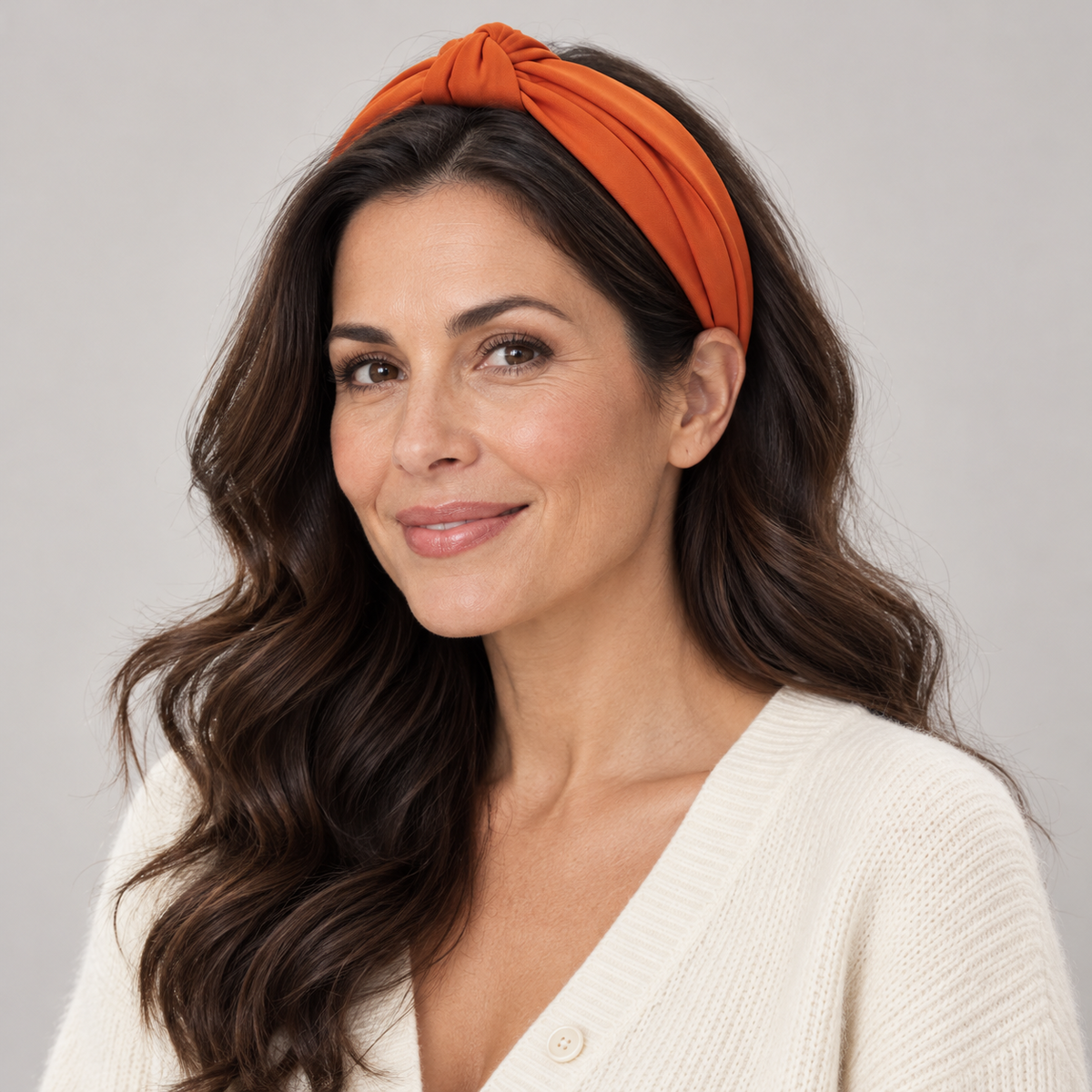Orange Twisted Headband — alternate view, SKU 91020-1