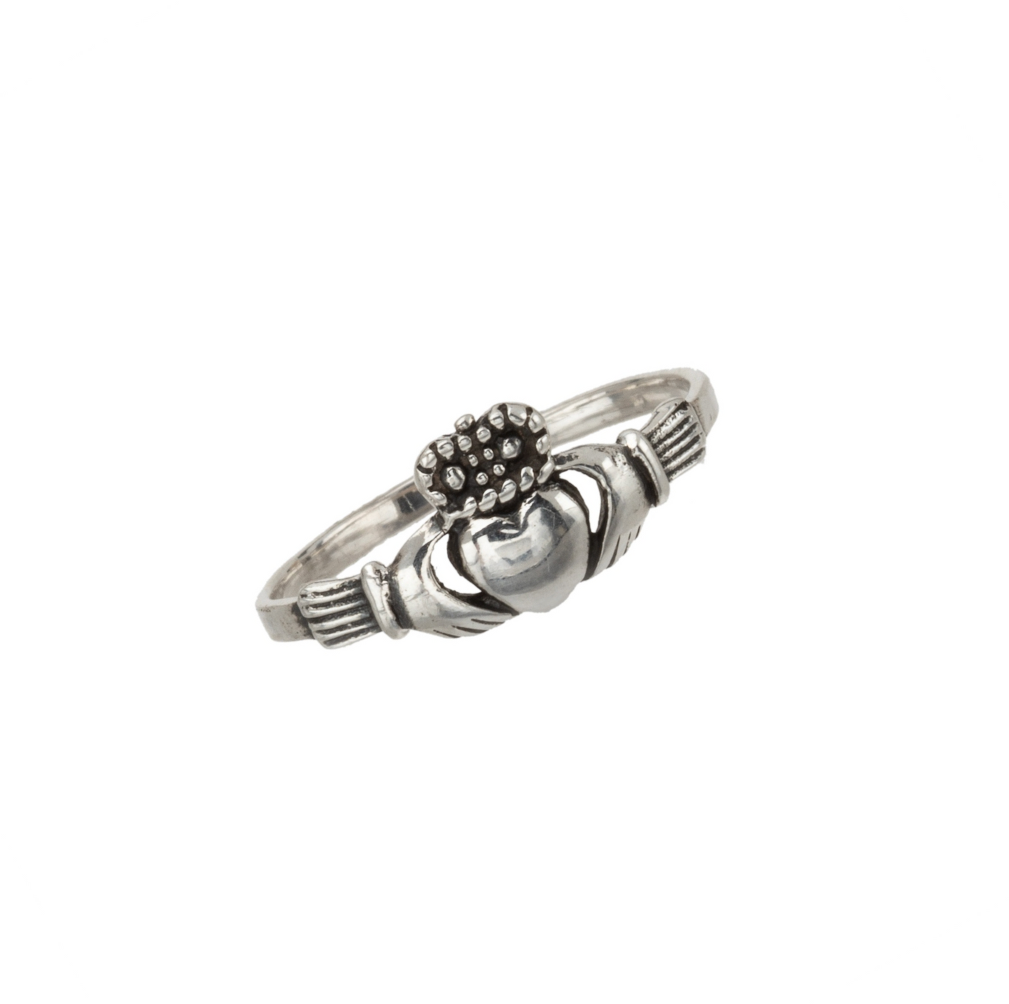 Sterling Silver Claddagh Heart Crown Ring