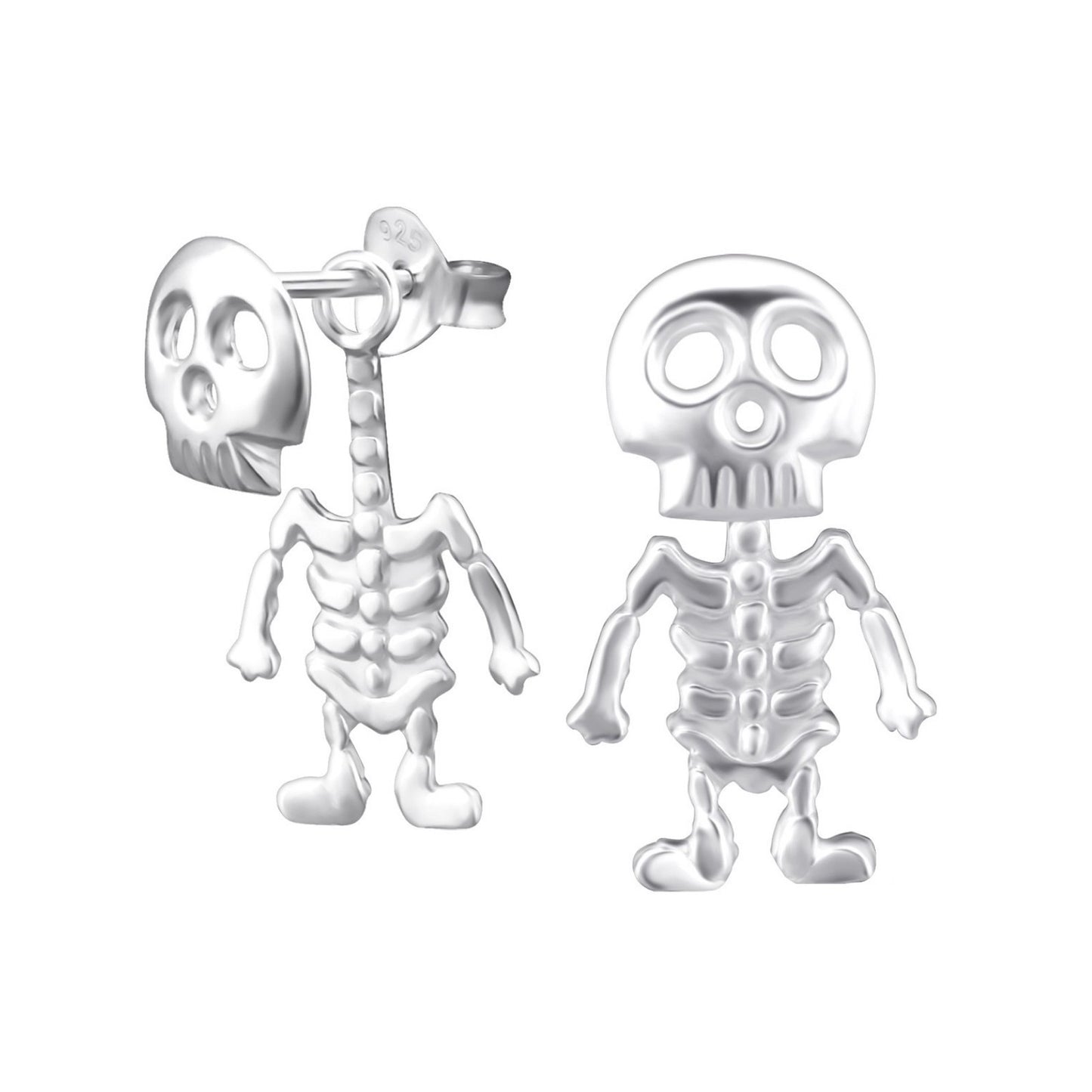 Sterling Silver Skeleton Drop Earrings