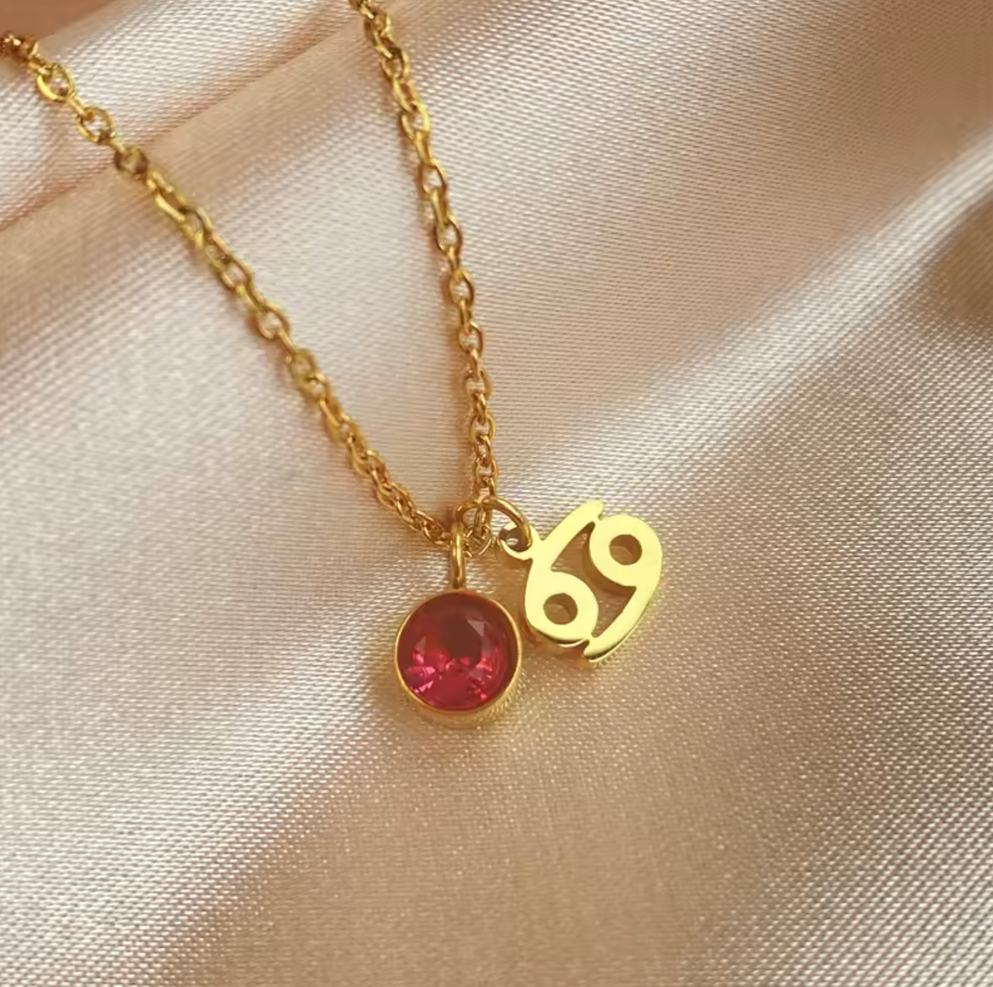 Birthstone & Zodiac Charm Pendant Necklace