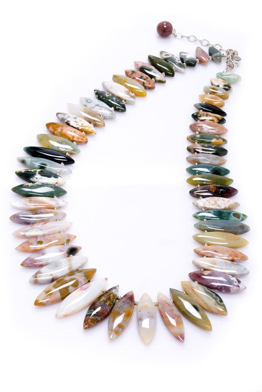 Ocean Jasper Marquis Gemstone Necklace