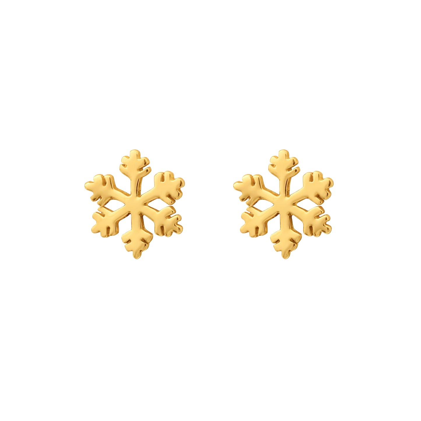 Goldtone Plated Sterling Silver Snowflake Stud Earrings