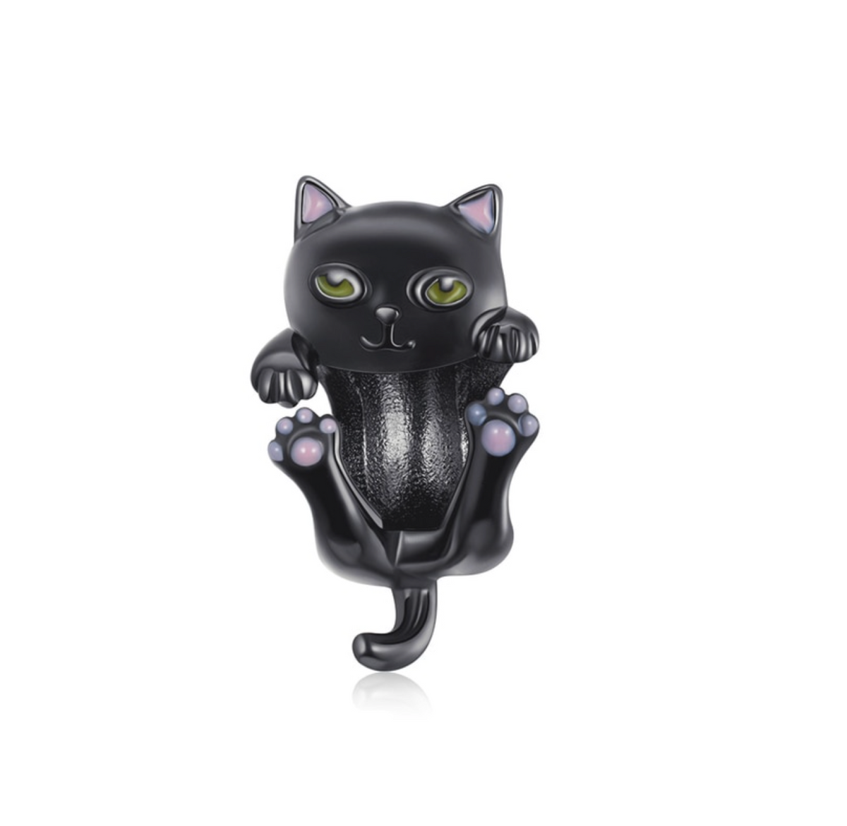 Black Hanging Cat Charm
