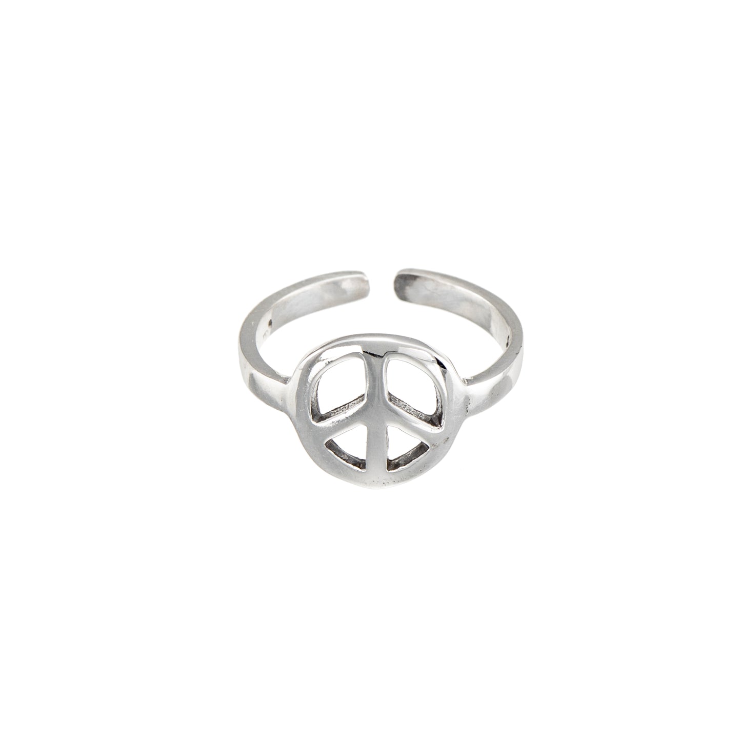 Sterling Silver Peace Sign Toe Ring