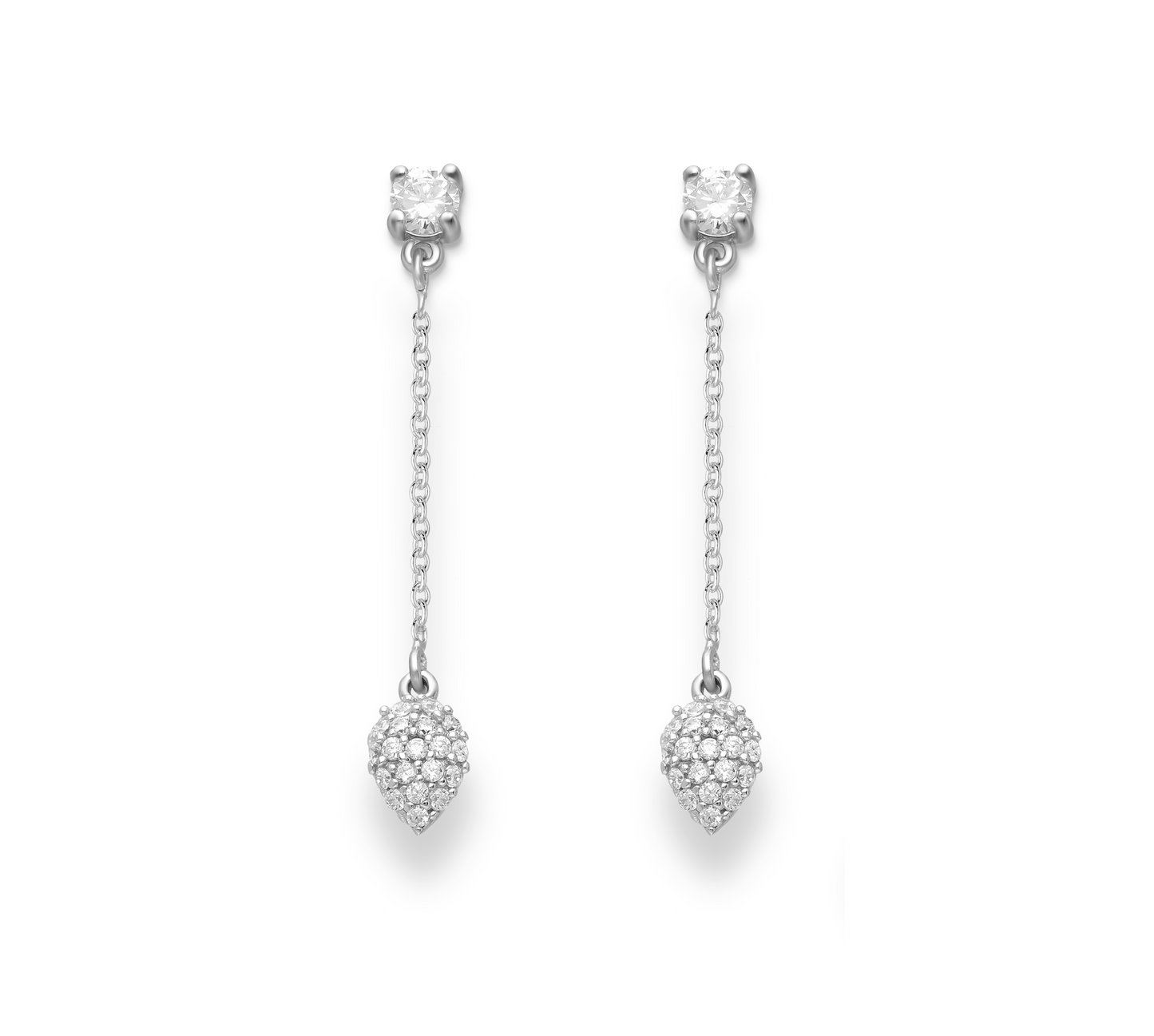 Sterling Silver Cubic Zirconia Drop Earrings