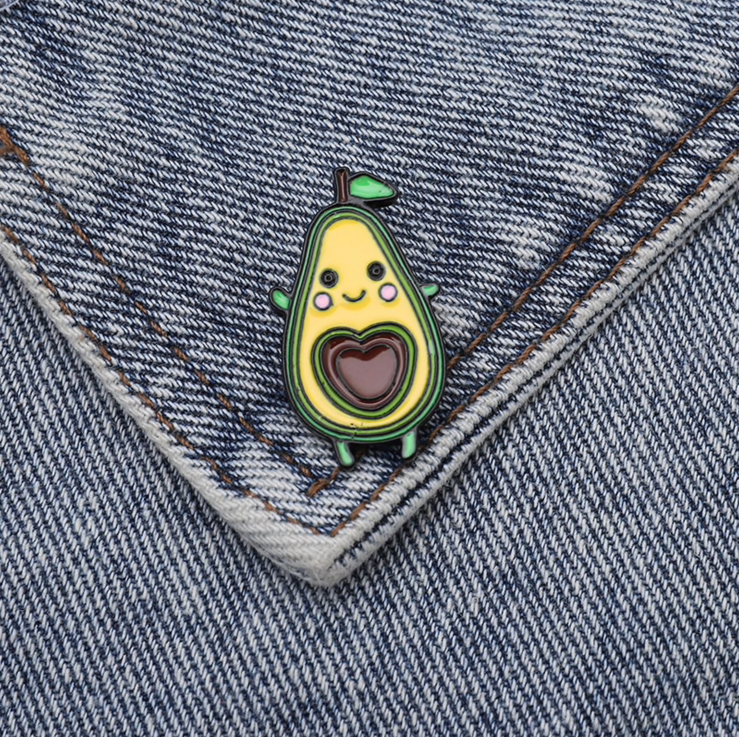 Green Cute Avocado Pin Brooch