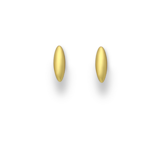 Goldtone Plated Sterling Silver Oval Stud Earrings