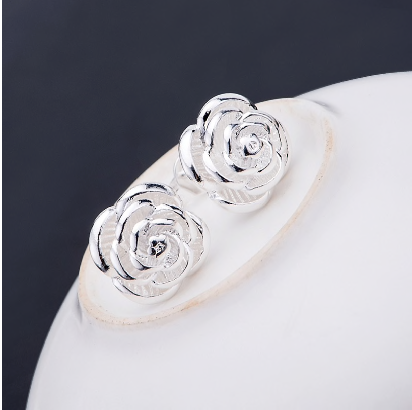 Sterling Silver Filled Rose Studs