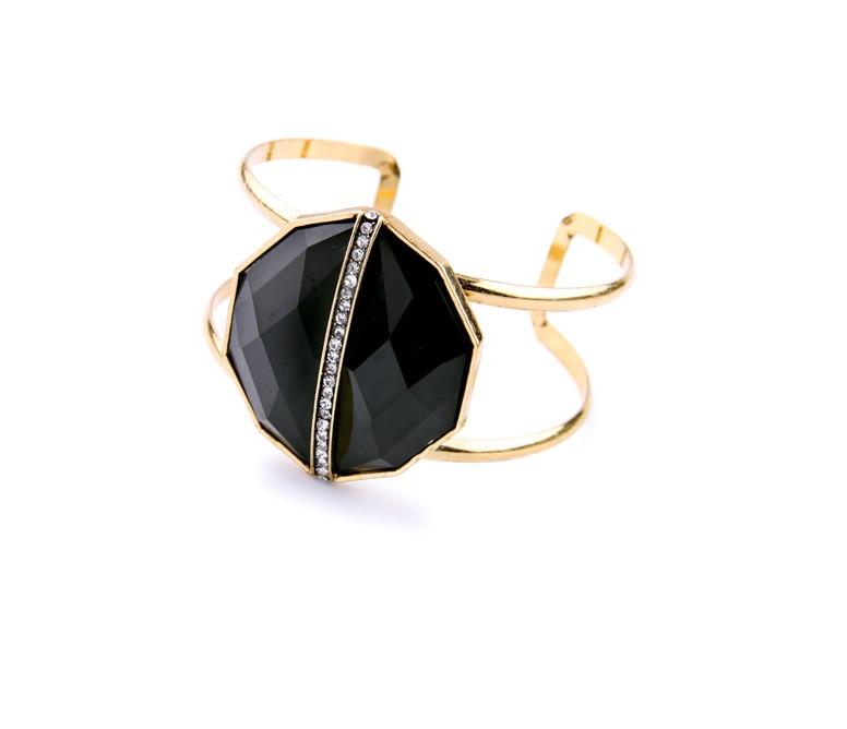 Faceted Black Geometric Bracelet