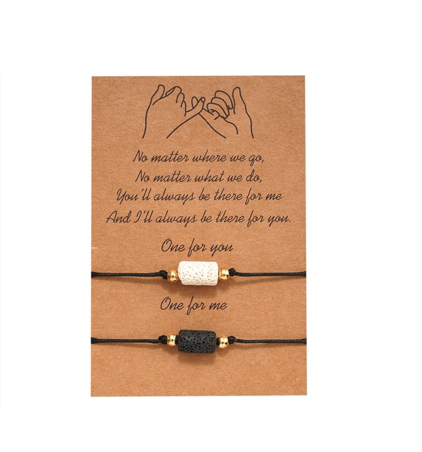 Black White One For Me And One For You Bracelet Set