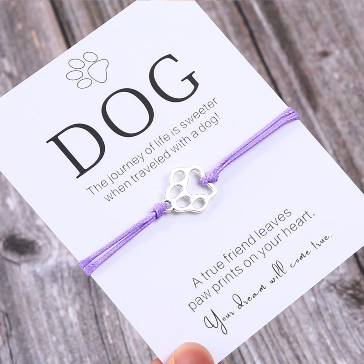 Purple Silvertone Paw Dog Lover Bracelet