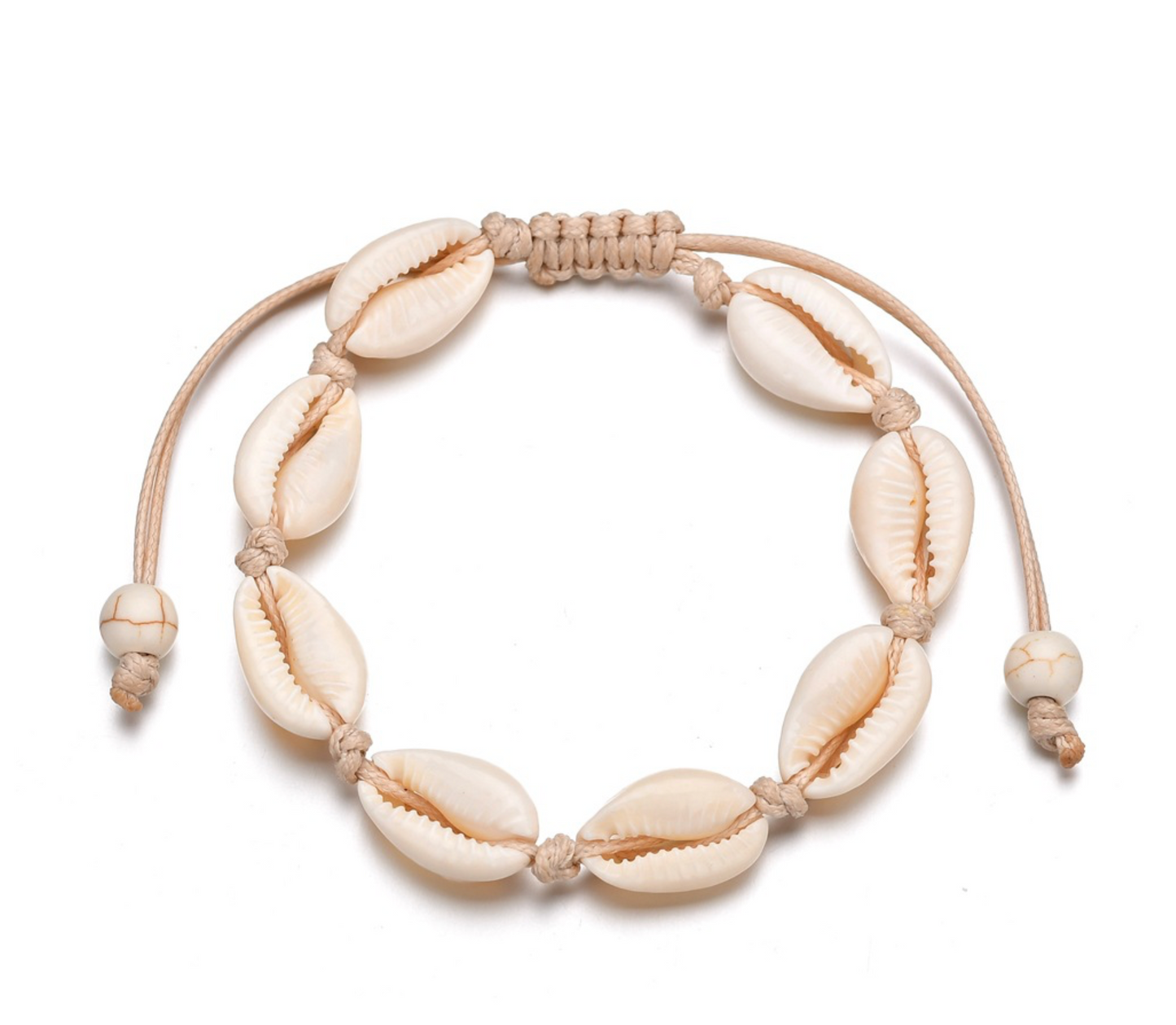 White Beige Adjustable Shell Bracelet