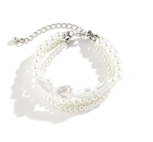 Imitation Pearl Three-Strand Bracelet