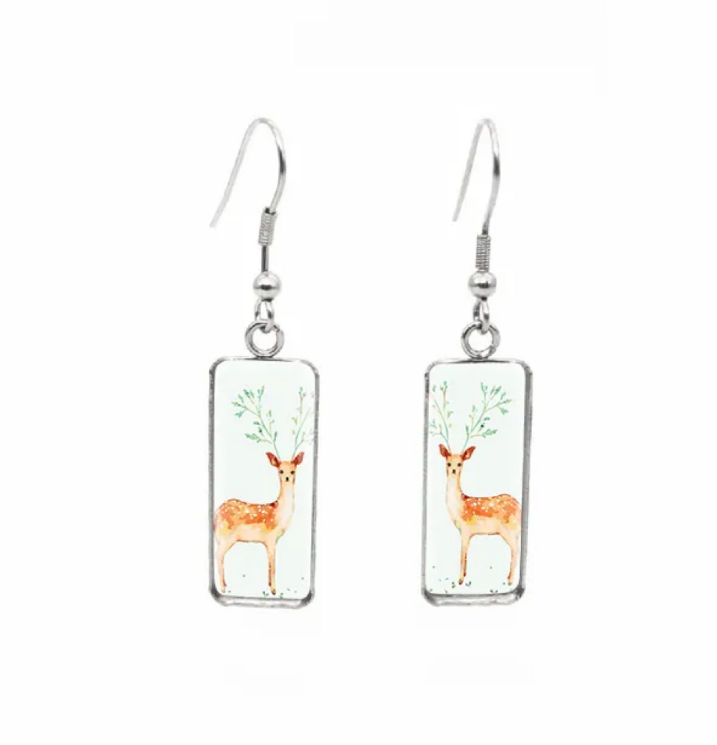 Animal Motif Rectangular Drop Earrings