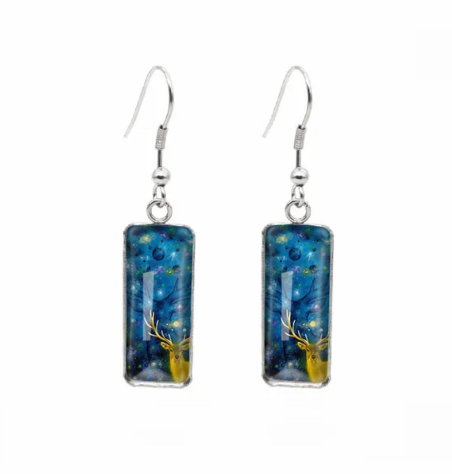 Animal Motif Rectangular Drop Earrings