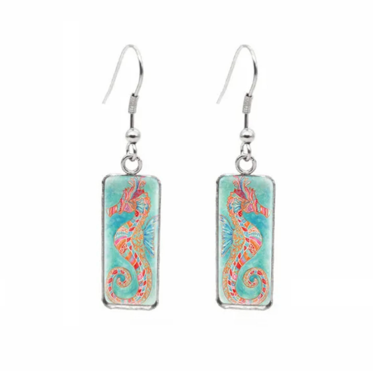 Animal Motif Rectangular Drop Earrings