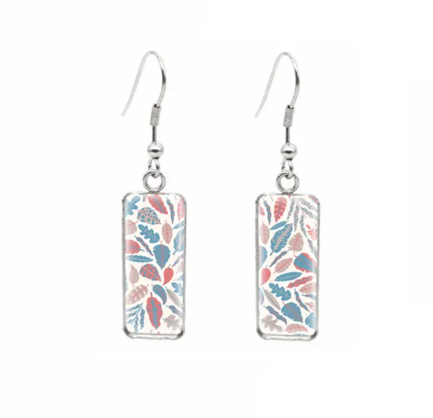 Patterned Rectangular Drop Earrings