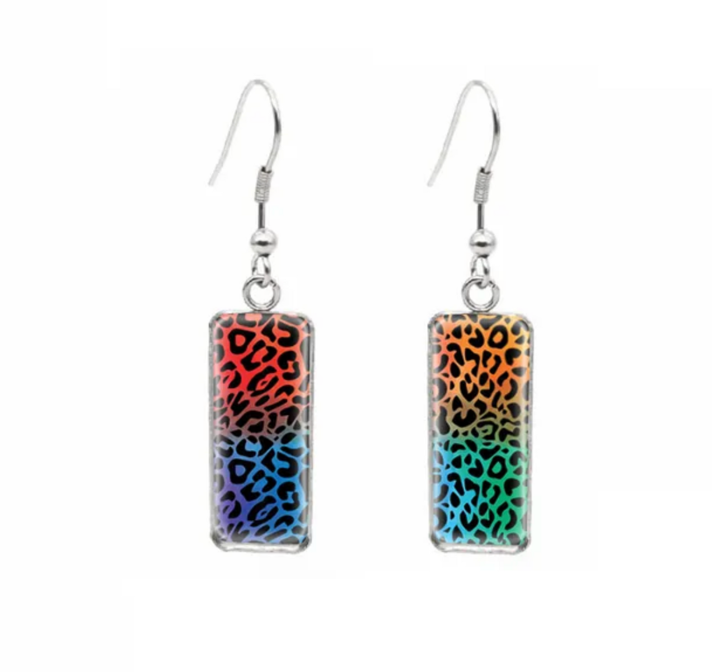 Patterned Rectangular Drop Earrings