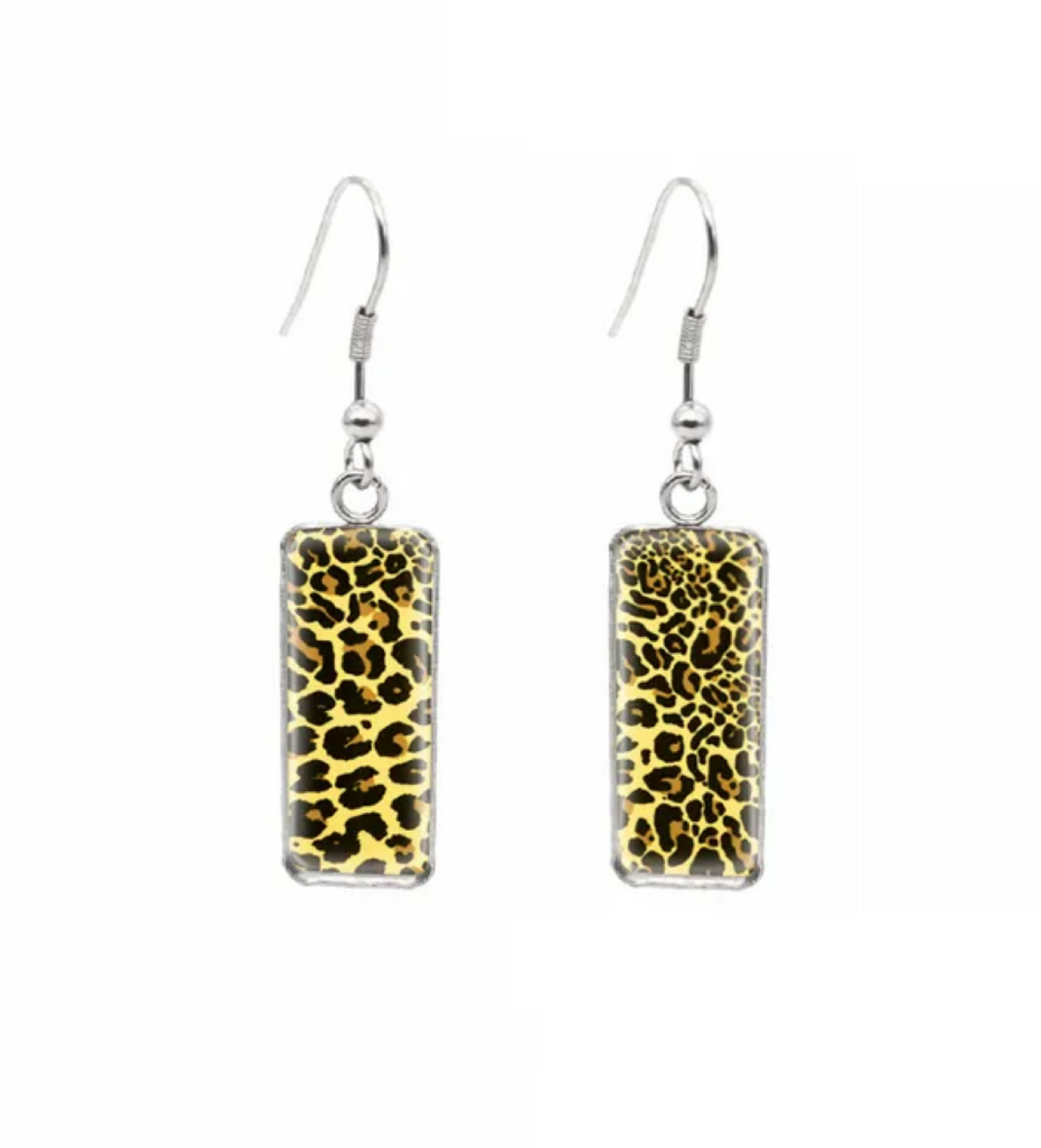 Patterned Rectangular Drop Earrings