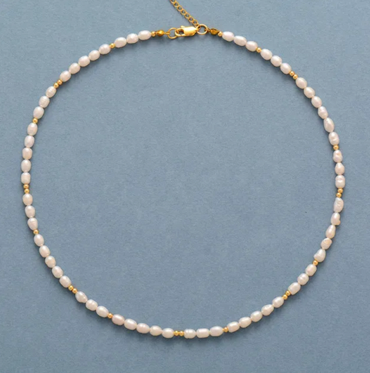 Goldtone & Freshwater Pearl Choker Necklace