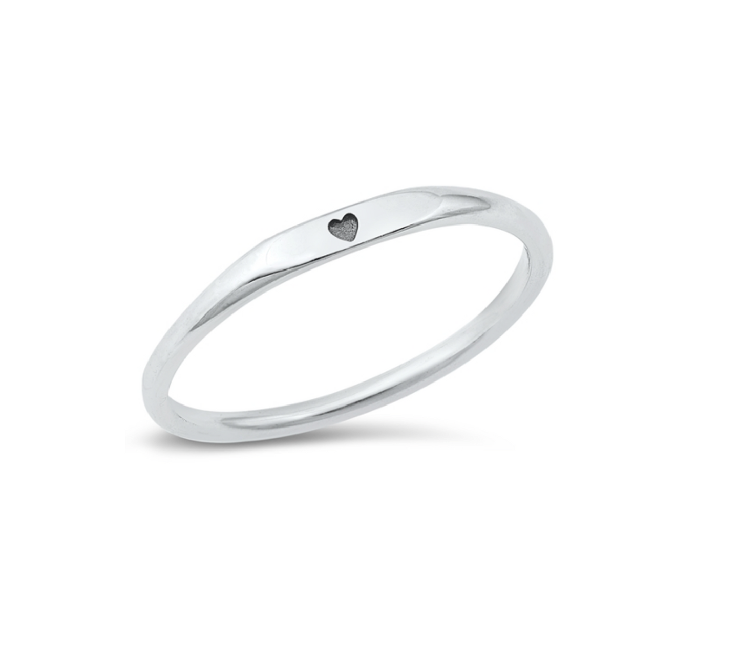 Sterling Silver Dainty Heart Signet Ring