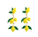 Crystal & Yellow Lemon Drop Earrings