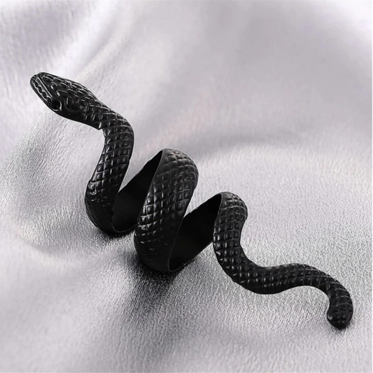 Black Gunmetal Spiraled Snake Ring