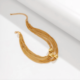 Goldtone Ball Layered Necklace