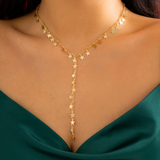 Goldtone Hanging Stars Necklace