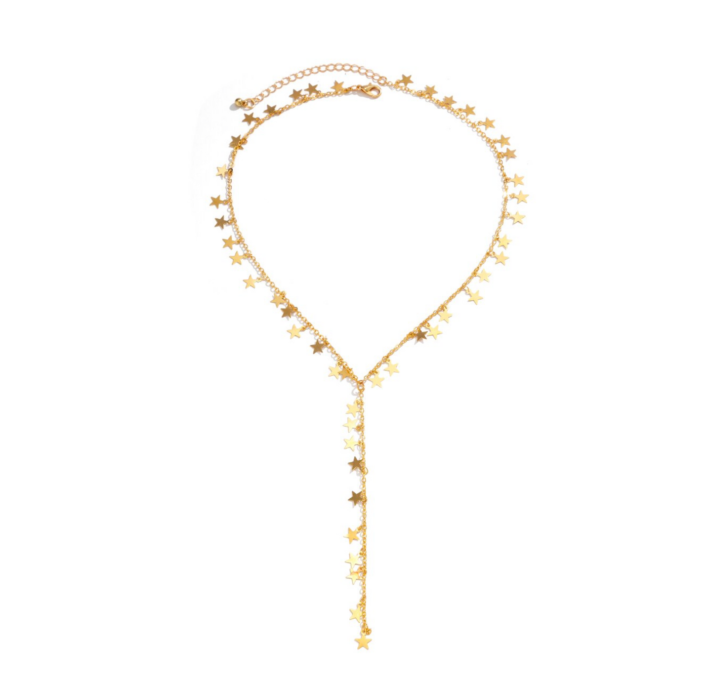 Goldtone Hanging Stars Necklace