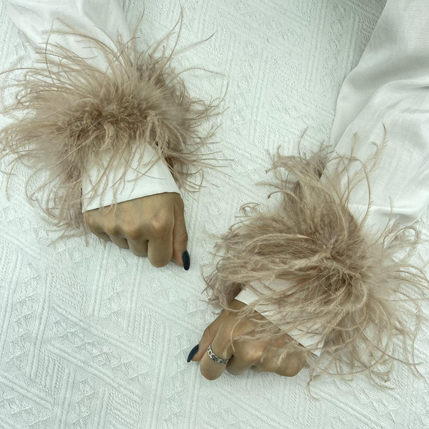 Sand Ostrich Feather Bracelet