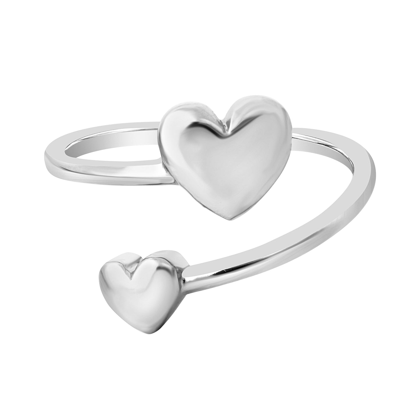 Sterling Silver Dual Heart Bypass Ring