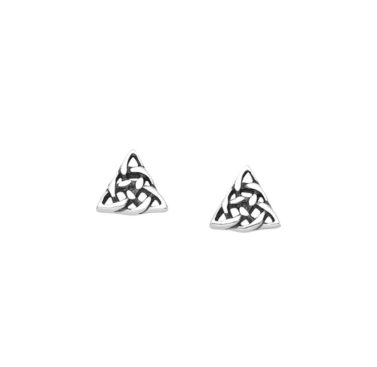 Sterling Silver Celtic Triangle Stud Earrings