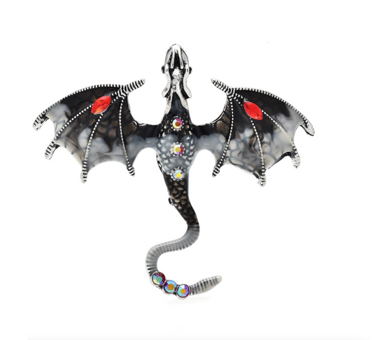 Crystal Dragon Brooch