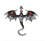 Black & Grey Crystal Dragon Brooch