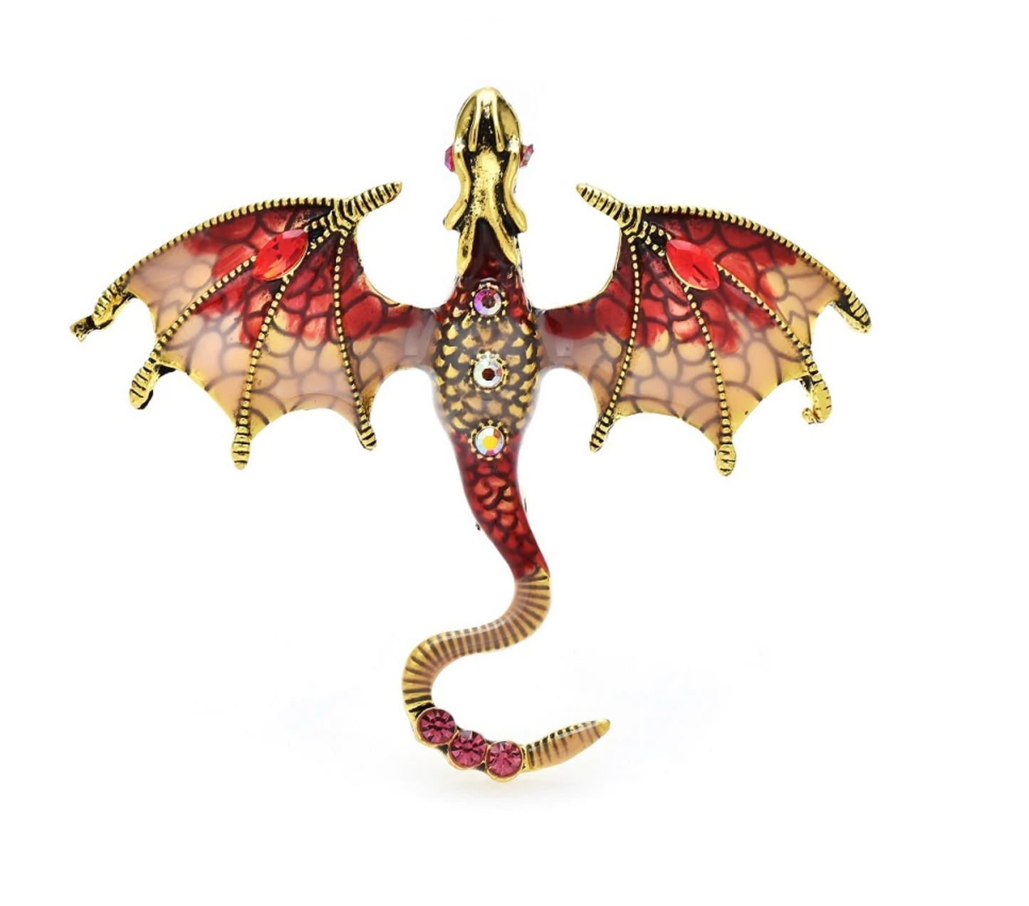 Crystal Dragon Brooch