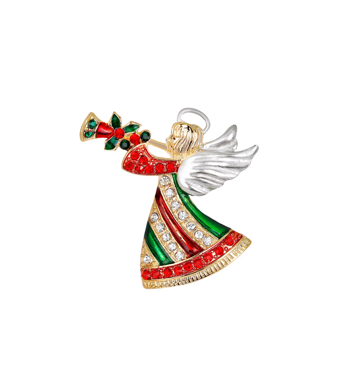 Christmas Angel Crystal Brooch