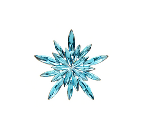 Light Blue Crystal Snowflake Brooch