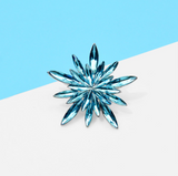 Light Blue Crystal Snowflake Brooch